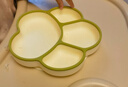 COOKSS 宝宝餐盘硅胶婴儿学吃饭分格儿童餐具辅食碗餐盘带吸盘 双拼绿 实拍图