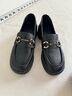 蜘蛛王（SPIDER KING）乐福鞋女软底一脚蹬小皮鞋上班工作女鞋2025新款厚底粗跟单鞋 黑色 软皮软底 37 标准尺码 实拍图