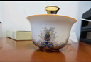 容山堂珐琅彩泡茶杯陶瓷主人杯单杯茶盏公道杯盖碗茶洗壶承茶壶功夫茶具 金丝珐琅壶承+盖碗套装 实拍图