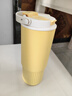 富光拾喜（FUGURNG BESTJOY）保温杯大容量316L不锈钢车载吸管杯男女士提手冰霸杯奶油黄750ml 实拍图