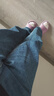 百图betu女装秋冬新款牛仔裤显瘦高腰阔腿渐变毛边牛仔裤2310D07 牛仔色 L 实拍图