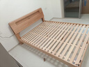 源氏木语全实木床北欧风小户型卧室家具橡木床现代简约主卧1.5m1.8m双人床 原木色低铺夜光床斜靠版【橡木】 1500mm*2000mm  框架结构 实拍图
