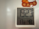康巴丝（Compas）温湿度计室内闹钟温度表婴儿房卧室厨房磁吸多功能时钟 2301白色 实拍图