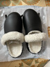 朴西知晤防水棉拖鞋女秋冬季厚底防滑加绒棉拖后跟带款 烟墨黑  42-43 实拍图