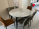 全友家居 轻奢风圆餐桌椅组合岩板台面可折叠功能客厅家用吃饭桌子 实拍图