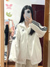 adidas情侣款复古风梭织立领夹克外套男女秋季阿迪达斯官方三叶草   亮白   S 实拍图