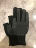 户外骑行快递外卖专用防滑手套露二指耐磨可触屏男女通用 黑色【1双】 实拍图