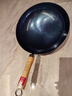 章丘铁锅正宗手工锻打铁锅无涂层物理不粘锅炒锅老式家用炒菜锅厨具轻音 标准版古法烤蓝（已干烧） 32cm 实拍图