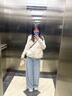 UR冬季新款女装琥珀流光风拉链无袖马甲棉服UWM150040 米白 XS 实拍图
