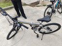 凤凰（Phoenix）可折叠山地车自行车成人男女新款式学生12到18岁变速越野软尾单车 辐条轮/双避震【密封全轴承】钢架肖灰 26寸-24速【身高158-188cm】 实拍图
