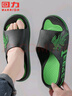 回力运动拖鞋男浴室内户外不易滑厚底凉拖鞋HL39391黑绿色39-40码 实拍图