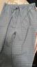 浪莎长睡裤男纯棉日系格子宽松大码青年水洗棉休闲居家裤 浅蓝 M 实拍图