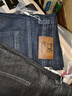 罗蒙（ROMON）男士牛仔裤男秋冬商务休闲裤男弹力直筒男裤厚款深档直筒长裤高腰 黑色+深蓝【春秋】 厚款 32 【腰围2尺5建议125-135斤】 实拍图