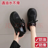 LINBUXAN厨房鞋防滑鞋女防水防油上班久站不累脚运动鞋女鞋春秋厨师工作鞋 黑色 防滑防油 35 遇油不滑 实拍图
