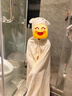 洁丽雅（Grace）A类浴巾儿童带帽斗篷浴袍新生儿超软吸水浴巾洗澡包巾速干 米黄色 实拍图