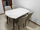 顾家家居（KUKA）简约岩板餐桌椅家用饭桌方变圆可伸缩圆桌DS7186T餐桌+折线灰椅*4 实拍图