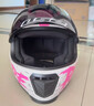 LS2情侣摩托车头盔男女机车赛车四季全盔儿童盔防雾大尾翼802 特白/粉红摩擦 3XL(建议59-61头围) 实拍图
