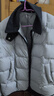 坦博尔轻薄羽绒服女短款翻领宽松舒适衬衫式女士外套夏云灰 160 实拍图