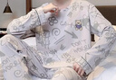 LangSha卡通纯棉睡衣男秋季新款圆领长袖套头青年男士全棉个性家居服套装 实拍图