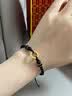 中国黄金（CHINA GOLD）18K金手链男女款祥云平安扣编织手绳情人节生日礼物送男朋友爱人 18K平安扣手绳【黑绳】 实拍图