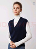 Navigare意大利小帆船女士全羊毛背心宽松休闲V领毛衣2334964501 蓝 S  实拍图