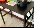 可折叠电脑桌学生书桌家用卧室简易台式小型出租屋学习写字办公桌 黑胡桃色黑架100*60*75单层加杠 实拍图