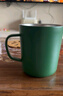 无印良品（MUJI）不锈钢双层马克杯 大容量男女办公学生水杯茶杯咖啡杯 绿色 490ml 实拍图