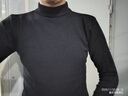 红蜻蜓（RED DRAGONFLY）毛衣男秋冬时尚舒适纯色中高领针织衫保暖修身毛线衫男装黑色L 实拍图