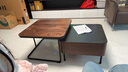 源氏木语实木茶几岩板茶桌黑胡桃木小户型客厅组合方几(高+矮) 实拍图