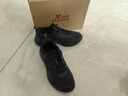 特步男子跑步鞋运动鞋轻便减震防泼水革面跑鞋黑色 实拍图
