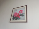 紫腾随轩新中式牡丹花开富贵装饰画客厅餐厅背景墙画卧室床头挂画壁画 图5 60*60cm红木色实木框 实拍图