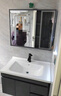 恋派浴室柜 陶瓷一体盆卫生间洗脸盆柜组合悬挂式洗漱台智能洗手盆柜 智能镜柜】珠光灰【促销中】80cm 实拍图