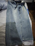 Homlean美式水洗牛仔裤男秋冬高街宽松直筒阔腿长裤子HS05复古蓝加绒2XL 实拍图