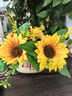 仿真花客厅装饰摆件向日葵插花小盆栽假花塑料花束餐桌花艺装饰品 向日葵花束+Life瓶 实拍图