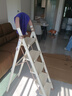 梯子家用伸缩折叠梯加厚小型轻便便携家庭室内人字梯多功能乔迁梯 【加宽加厚踏板】奶油白-五步梯 实拍图