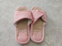 洁丽雅【2双装】亚麻拖鞋女夏季室内家居防滑静音情侣春秋凉拖男四季 粉色+蓝色 38-39 女+42-43男 实拍图