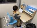 读书郎儿童学习书桌椅套装多功能可升降中小学生桌椅子写字桌家用课桌 三层高书架+手摇椅+9cm真追背蓝 实拍图