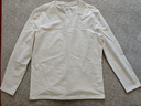 Mr.Bu布先生明星同款男士长袖T恤春秋季小白T情侣内搭打底衫纯色衣服 圆领-皓月白 S (165) 实拍图