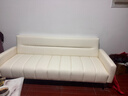 新款猫爪皮折叠沙发多功能钢琴键双人小沙发小户型直排懒人沙发床 米白色猫爪皮乳胶款钢琴沙发 两人位 1.4m 含扶手 送两抱枕 实拍图