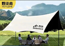 野徒者天幕黑胶帐篷天幕户外野外露营装备全套遮阳棚蝶形八角天幕旅行 3x4.5米/13㎡（适合4-12人) 黑胶蝶形天幕 实拍图
