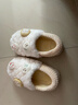 利达妮（TZLDN）包跟棉拖鞋女秋冬季2025新款孕妇月子鞋室内家居防滑保暖毛绒棉鞋 白色【可爱饭团】 38-39 【适合37-38】 实拍图