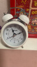 得力（deli）儿童节礼物迷你复古机械闹钟低噪夜光卧室床头闹钟儿童 学生启蒙闹钟 白色9024开学礼物开学季 实拍图
