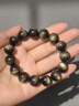 石玥珠宝精品14mm金沙天然黑曜石手串本命年转运珠佛珠水晶手链男女士款 实拍图