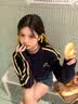 卡帕（Kappa）纯棉长袖t恤女秋新款宽松卫衣美式复古撞色球衣上衣男K0FY2TC01D 【复古撞色 | 潮酷球衣】暗夜蓝黑 S 165 尺码偏大，建议拍小一码 实拍图