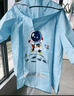 牧萌儿童雨衣带书包位男童女童女孩加长全身学生雨披 蓝色太空人 2XL 实拍图