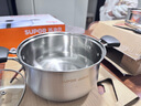 苏泊尔（SUPOR）304不锈钢小红圈汤锅大小号复底炖锅火锅煮面锅 燃气灶电磁炉通用 适用2-3人 升级加厚款+蒸格 22cm 实拍图