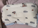 十月结晶儿童枕套棉柔豆豆绒柔软舒压双面可用（不含枕芯） 蓝白34*51cm 实拍图