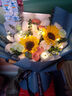 艾斯维娜鲜花速递向日葵混搭花束生日礼物全国同城配送 向日葵香槟韩式花束 实拍图