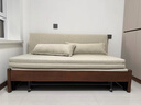 源氏木语实木沙发床现代简约多功能可折叠床北欧风小户型客厅两用双人沙发 1.55m山毛榉胡桃色(米白) 实拍图