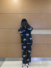 野兽派家居（tbh）【龚俊同款】Z系列天丝棉条纹家居服套装女四季可外穿情侣睡衣 天丝棉长款家居服套装 黑豹 L 实拍图
